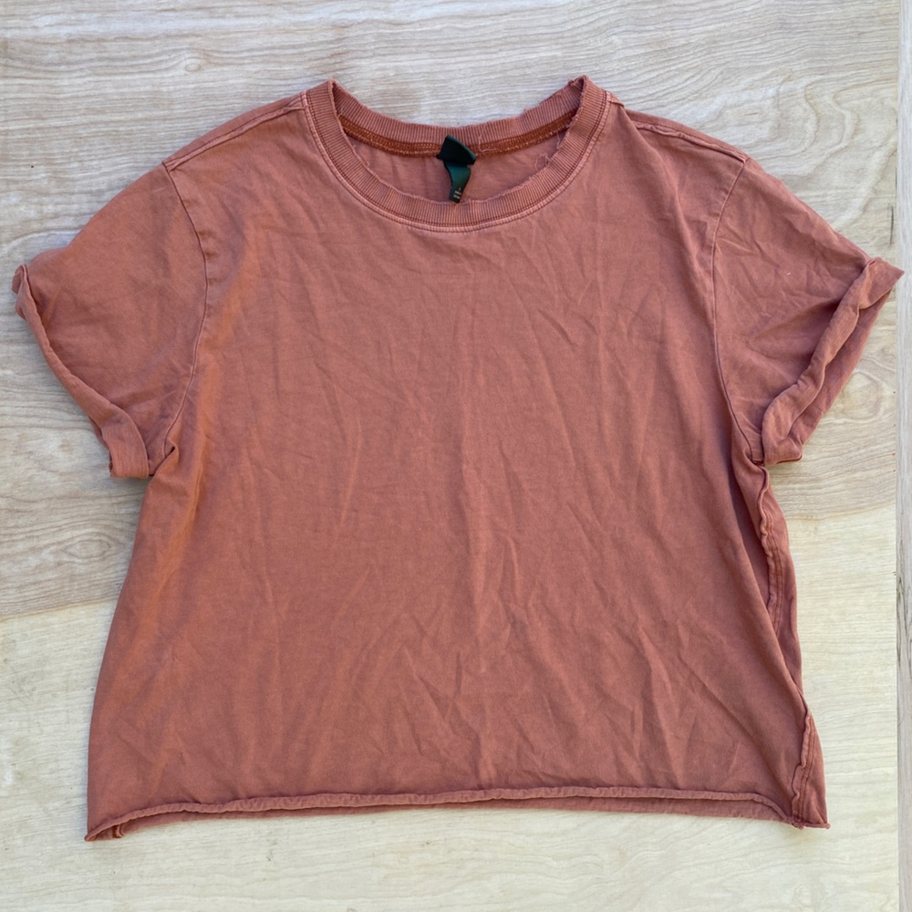 Wild Fable S Distressed Cropped Tee Raw Hem